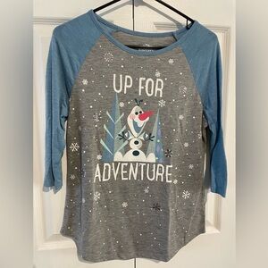 ✨Olaf Disney Tee EUC Girls XL 3/4 Length Sleeves